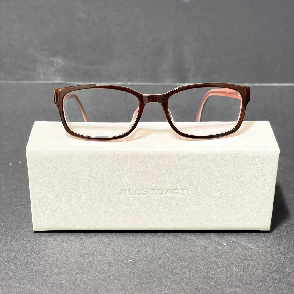 Jill Stuart Brown Pink Rectangular Eyeglasses JS601632-2 with Case